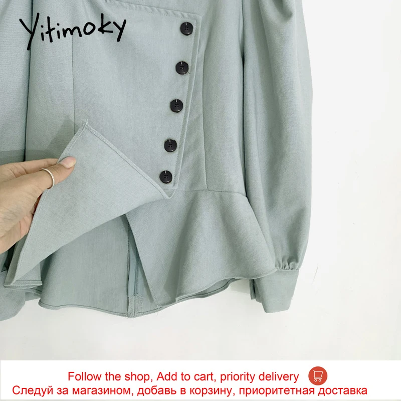 Yitimoky Women Shirt Blouse 2021 Korean Fashion Clothing Button Up Ruffles Puff Sleeve Top Square Collar Casual New Spring
Yitimoky Women Shirt Blouse 2021 Korean Fashion Clothing Button Up Ruffles Puff Sleeve Top Square Collar Casual New Spring