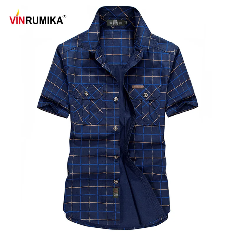 Мужская короткая рубашка из чистого хлопка VINRUMIKA, Повседневная рубашка армейского зеленого цвета, в клетку, цвета хаки, большие размеры, лет...
Мужская короткая рубашка из чистого хлопка VINRUMIKA, Повседневная рубашка армейского зеленого цвета, в клетку, цвета хаки, большие размеры, лет...