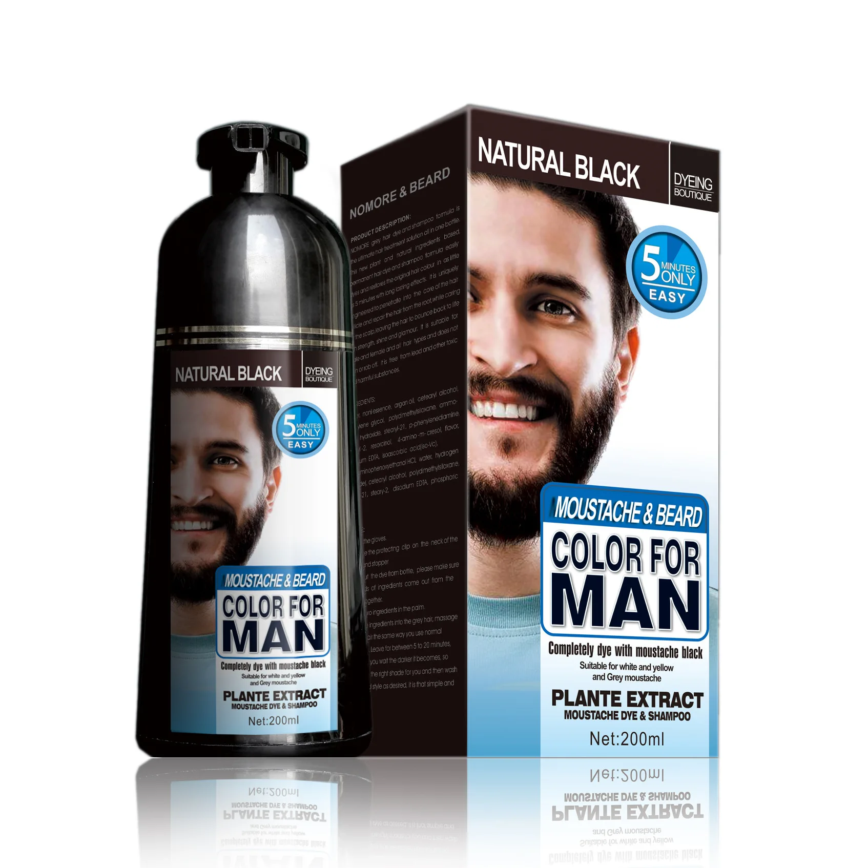 Mokeru Permanent Long Lasting Fastly Hair Dye Black Shampoo Covering Gray Hair Suitable for Men Hair 200ml
Mokeru Permanent Long Lasting Fastly Hair Dye Black Shampoo Covering Gray Hair Suitable for Men Hair 200ml