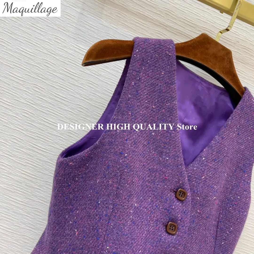 Женский твидовый винтажный жилет, модельный короткий однобортный облегающий жилет без рукавов с V-образным вырезом, фиолетовая повседневна...
Женский твидовый винтажный жилет, модельный короткий однобортный облегающий жилет без рукавов с V-образным вырезом, фиолетовая повседневна...