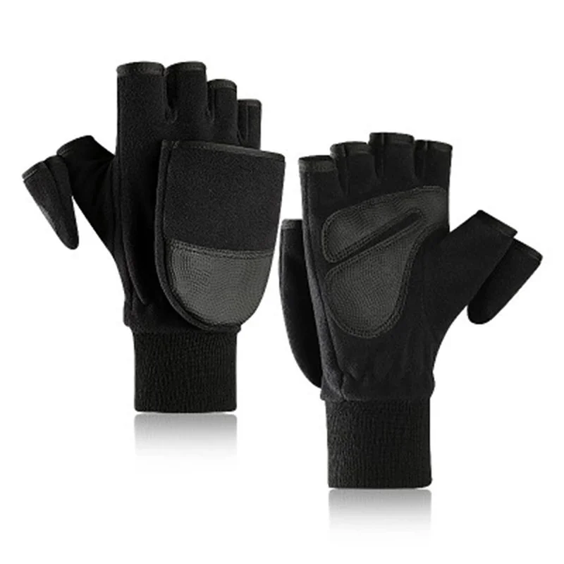Winter polar fleece warm gloves flip half-finger plus fleece thickening outdoor cycling fingerless touch screen cycling gloves 
Winter polar fleece warm gloves flip half-finger plus fleece thickening outdoor cycling fingerless touch screen cycling gloves