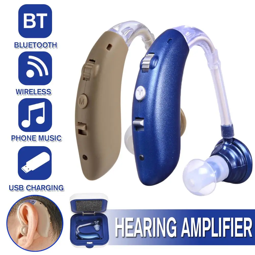 Новинка 2021 цифровой слуховой аппарат с Bluetooth перезаряжаемый для пожилых людей