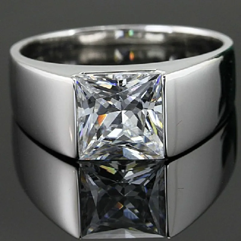 

Мужское обручальное кольцо с муассанитом, кольцо с бриллиантом 3 карата из стерлингового серебра 925 пробы, подарочное украшение