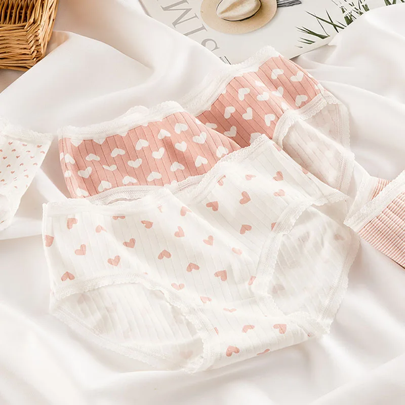 Anewmorn Kawaii Love Japanese Women's Underwear Cute Pink White Cotton Crotch Women's Panties Lace Knitted Thread Girl Briefs
Anewmorn Kawaii Love Japanese Women's Underwear Cute Pink White Cotton Crotch Women's Panties Lace Knitted Thread Girl Briefs