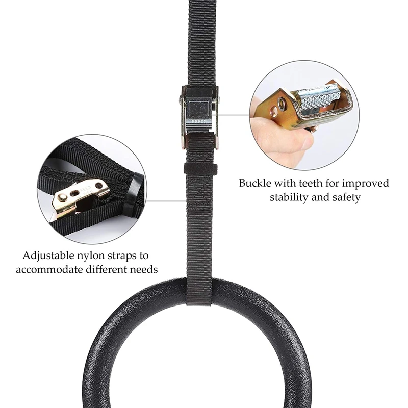 Gymnastic Rings Pull-Up Fitness Gym Rings with Adjustable Straps for Strength Training Workout
Gymnastic Rings Pull-Up Fitness Gym Rings with Adjustable Straps for Strength Training Workout