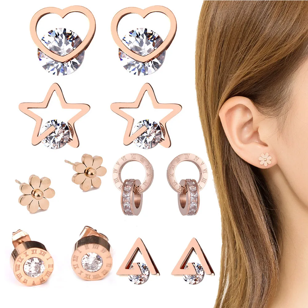 Roman Numerals Diamond New Creative Earrings Rose Gold Titanium Steel Earrings Female Double Ring Popular Earrings Jewelry
Roman Numerals Diamond New Creative Earrings Rose Gold Titanium Steel Earrings Female Double Ring Popular Earrings Jewelry