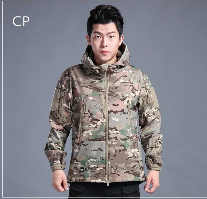 New Shark Skin Warm Camouflage Fleece Thickening Tactics Of Men's Outdoorwear Hooded Jacket
New Shark Skin Warm Camouflage Fleece Thickening Tactics Of Men's Outdoorwear Hooded Jacket