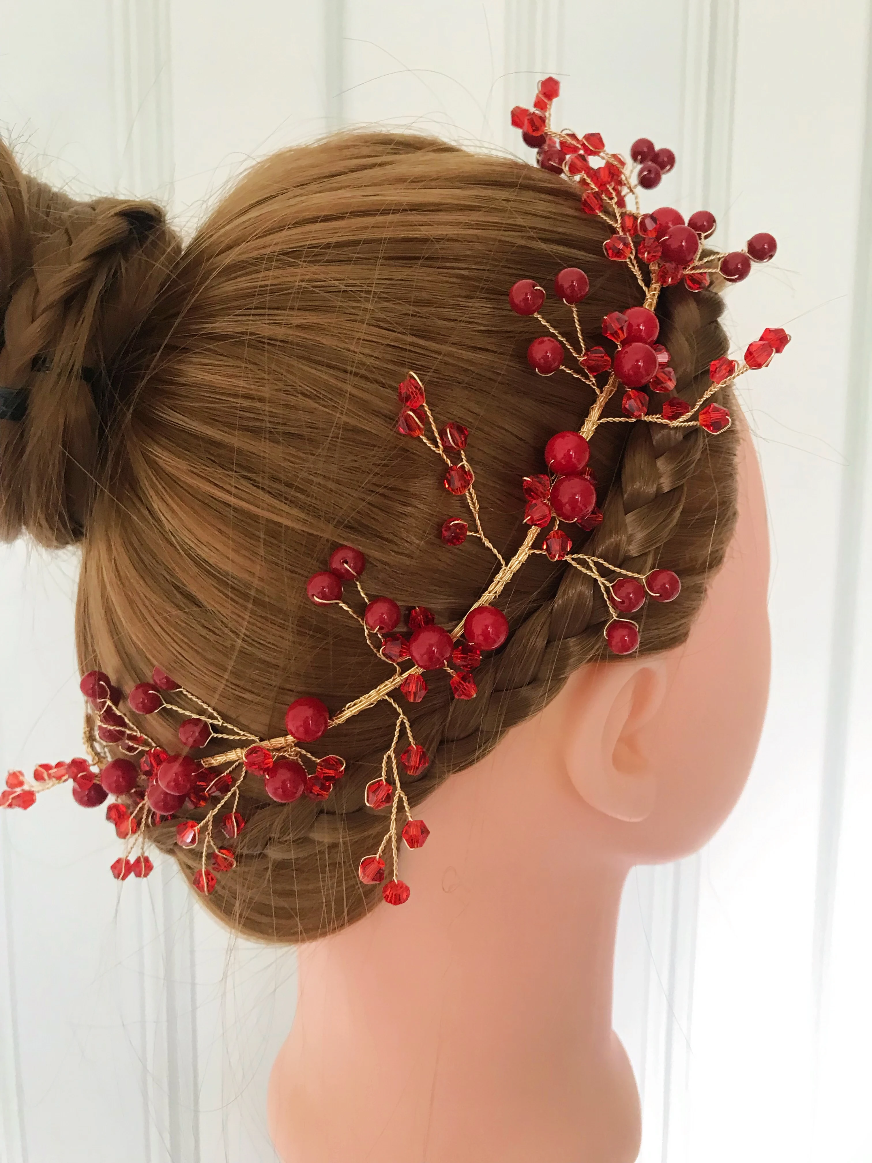 Red Pearl Bridal Tiaras Hairbands Hairpins Bridesmaid Diamante Hair Vine Accessories Wedding Jewelry
Red Pearl Bridal Tiaras Hairbands Hairpins Bridesmaid Diamante Hair Vine Accessories Wedding Jewelry