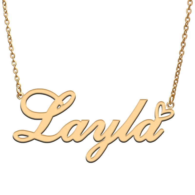 Layla Name Tag Necklace Personalized Pendant Jewelry Gifts for Mom Daughter Girl Friend Birthday Christmas Party Present
Layla Name Tag Necklace Personalized Pendant Jewelry Gifts for Mom Daughter Girl Friend Birthday Christmas Party Present