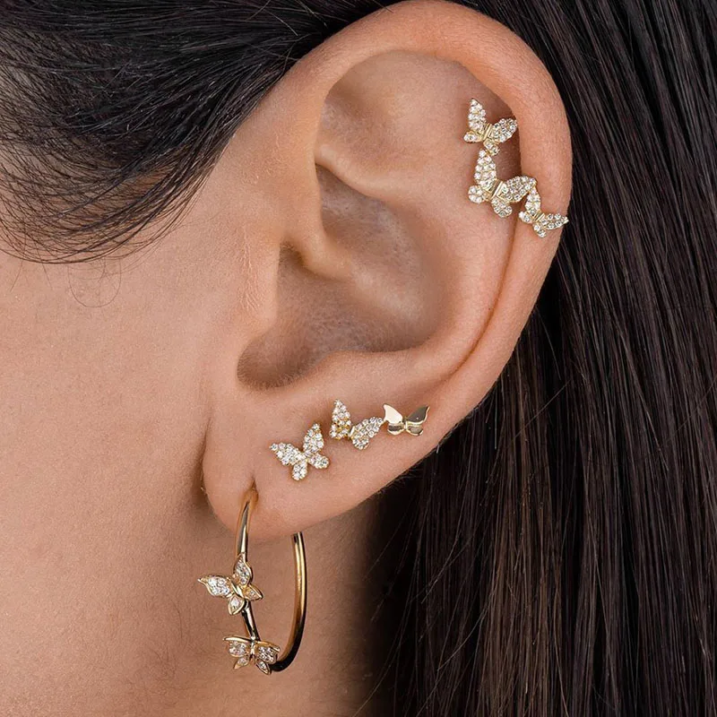 Female Rhinestone C-Shaped Huggie Stud Earrings Set Gold Small Star Moon Dinosaur Butterfly Ear Studs Set Women Fashion Jewelry 
Female Rhinestone C-Shaped Huggie Stud Earrings Set Gold Small Star Moon Dinosaur Butterfly Ear Studs Set Women Fashion Jewelry