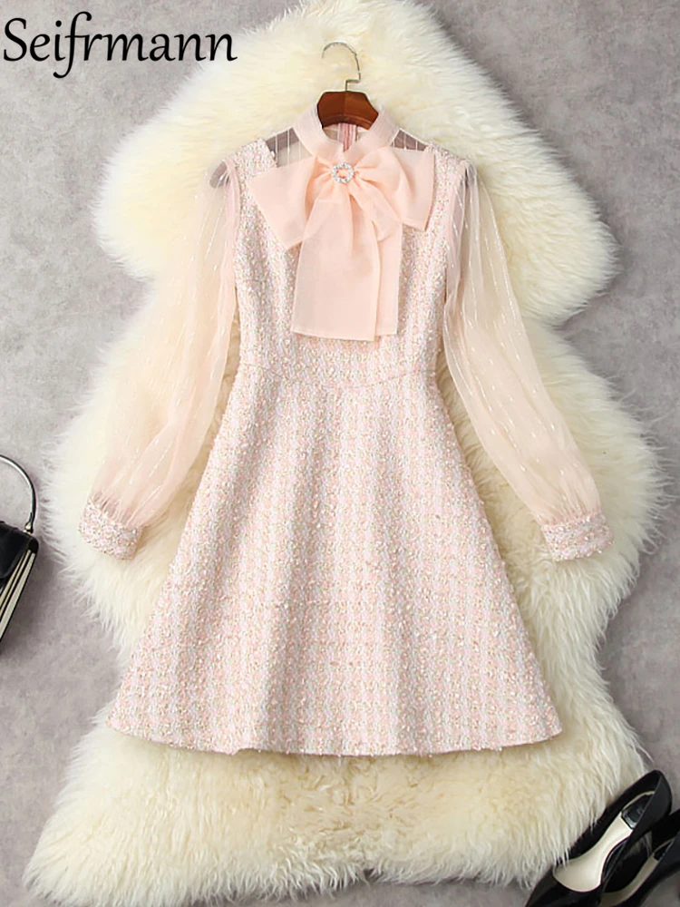 Seifrmann, новинка 2021, Осеннее женское модное дизайнерское платье-трапеция для вечерние, с рукавом-фонариком и бантом, Элегантные Женские притал...
Seifrmann, новинка 2021, Осеннее женское модное дизайнерское платье-трапеция для вечерние, с рукавом-фонариком и бантом, Элегантные Женские притал...