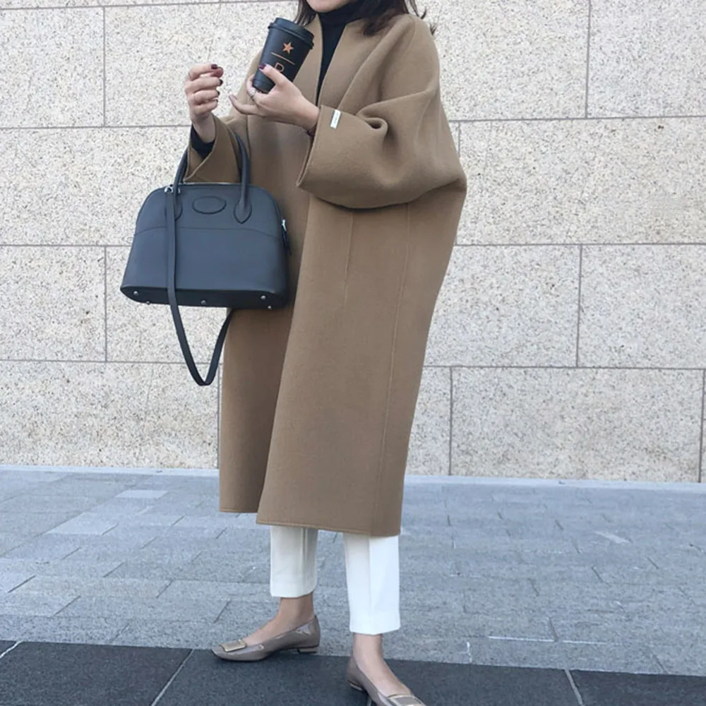 Women Woolen Coat New Autumn Winter Long Sleeve Pocket Jacket Elegant Office Lady Loose Tops Long Coats Female Coat Outerwear
Women Woolen Coat New Autumn Winter Long Sleeve Pocket Jacket Elegant Office Lady Loose Tops Long Coats Female Coat Outerwear