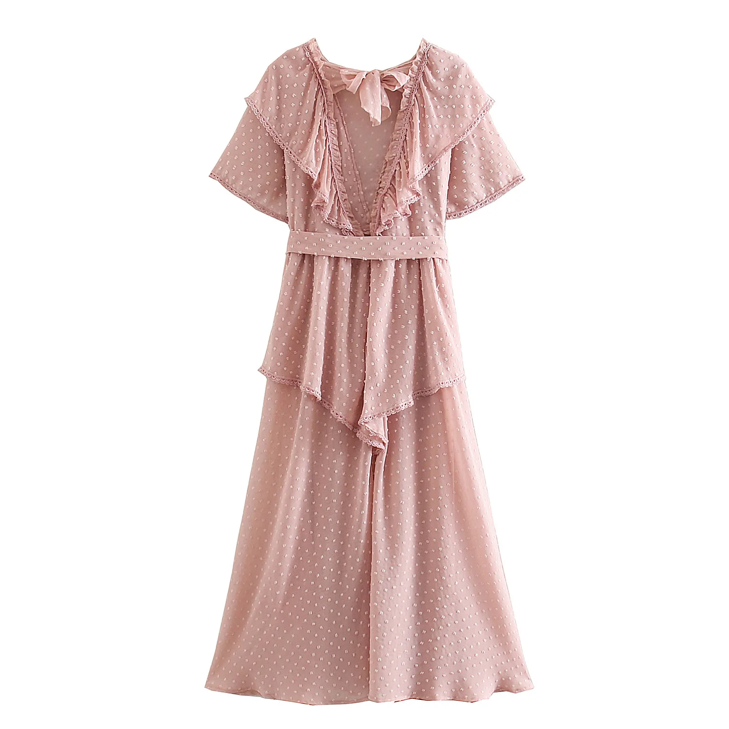 Chiffon maxi dress women 2020 solid pink ruffle elegant long party dress Seaside Holiday V-neck Retro Dot Slim summer Dress
Chiffon maxi dress women 2020 solid pink ruffle elegant long party dress Seaside Holiday V-neck Retro Dot Slim summer Dress