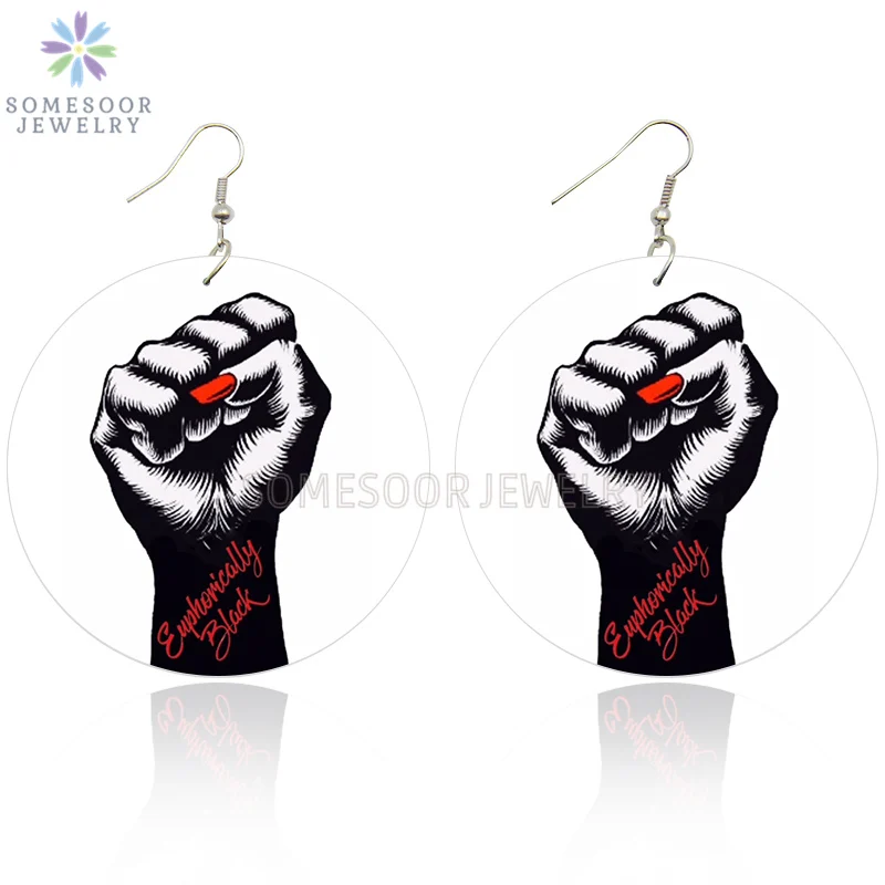 SOMESOOR Euphorically Black Power Fist African Wooden Drop Earrings Both Sides Printing Wood Dangle Jewelry For Women Gifts
SOMESOOR Euphorically Black Power Fist African Wooden Drop Earrings Both Sides Printing Wood Dangle Jewelry For Women Gifts
