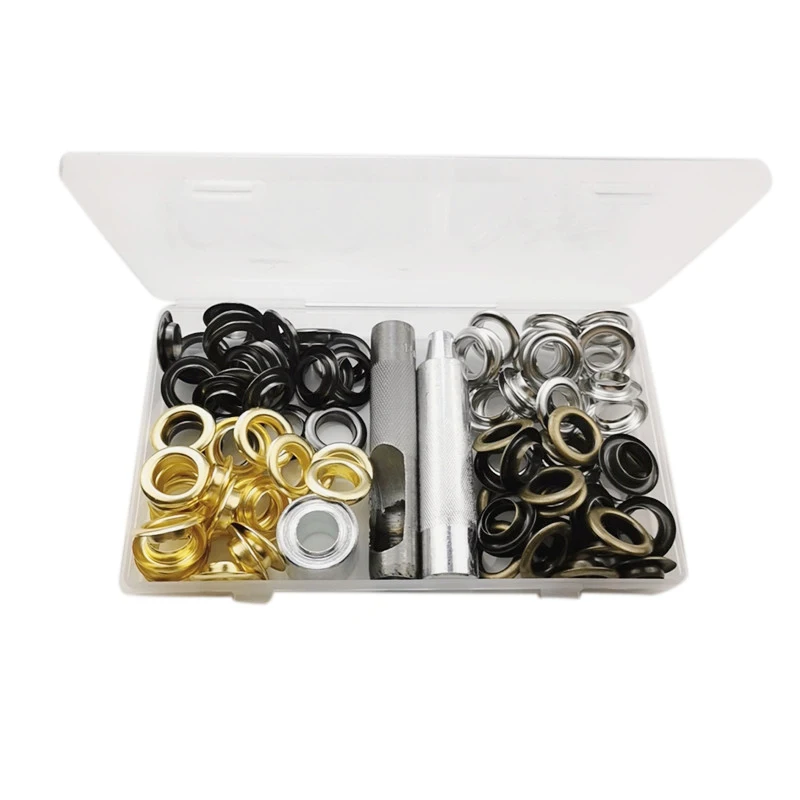Grommet Kit 100 Sets Grommets Eyelets with 3 Pieces Install Tool Kit, 4 Colors (0.55 Inch Inside Diameter)
Grommet Kit 100 Sets Grommets Eyelets with 3 Pieces Install Tool Kit, 4 Colors (0.55 Inch Inside Diameter)