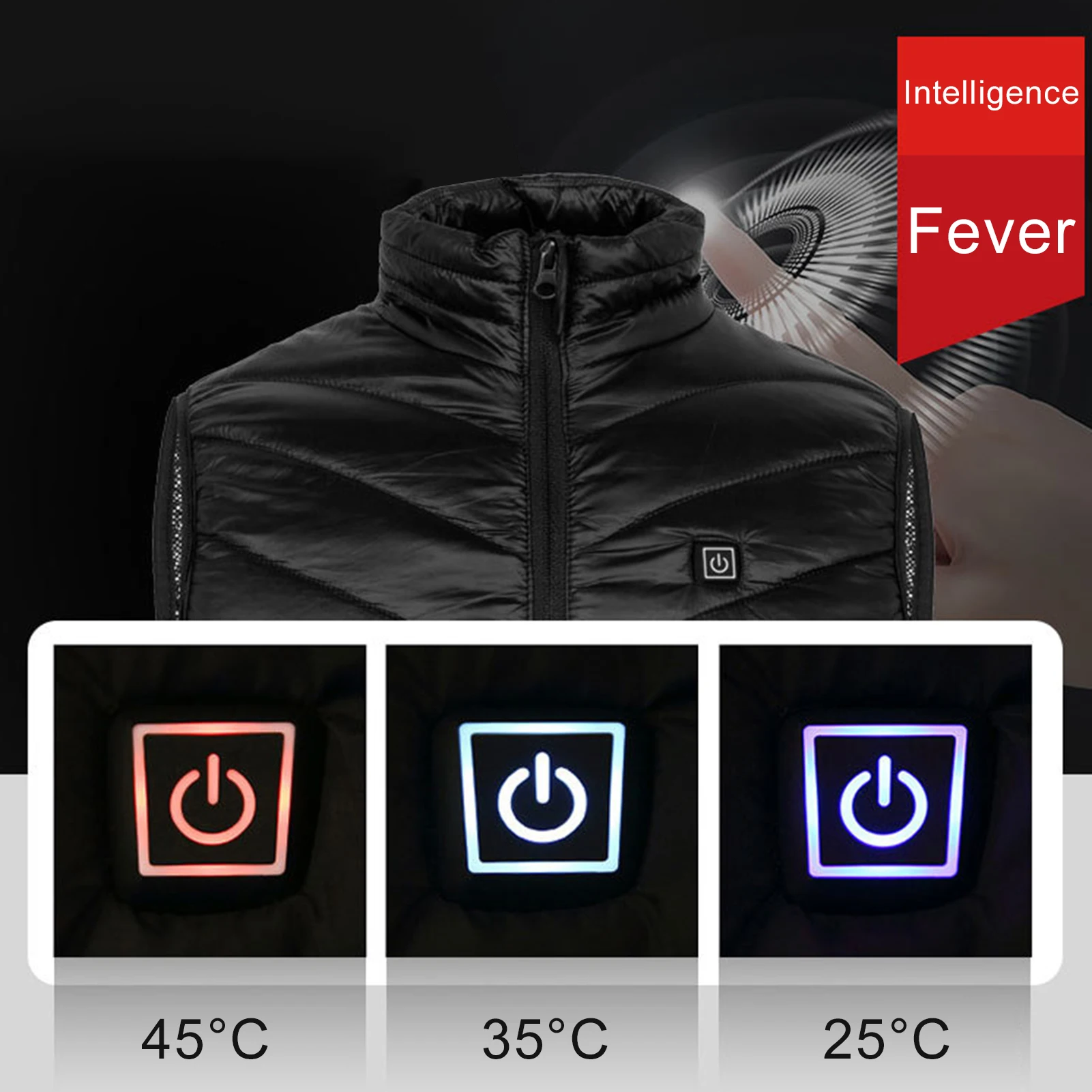 Winter Unisex Sleeveless Zipper Smart USB Charging Heating Waistcoat Cotton Vest
Winter Unisex Sleeveless Zipper Smart USB Charging Heating Waistcoat Cotton Vest
