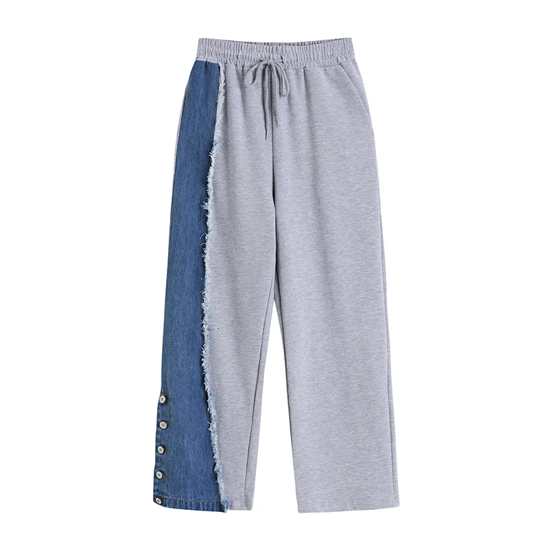 Women Denim Jeans Patchwork Loose Straight Pants Spring Autumn Female High Waist Wide Leg Pant Trousers Casual Sweatpants WP342
Women Denim Jeans Patchwork Loose Straight Pants Spring Autumn Female High Waist Wide Leg Pant Trousers Casual Sweatpants WP342