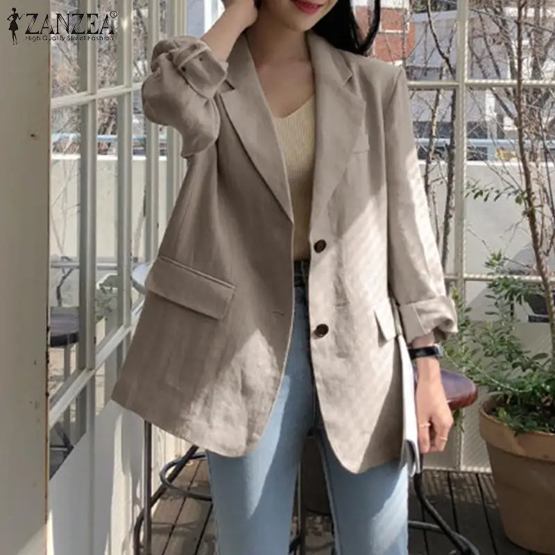 ZANZEA Women Office OL Work Blazer 2021 Casual Long Sleeve Outerwear Cotton Button Overcoats Loose Elegant Coats Oversized
ZANZEA Women Office OL Work Blazer 2021 Casual Long Sleeve Outerwear Cotton Button Overcoats Loose Elegant Coats Oversized