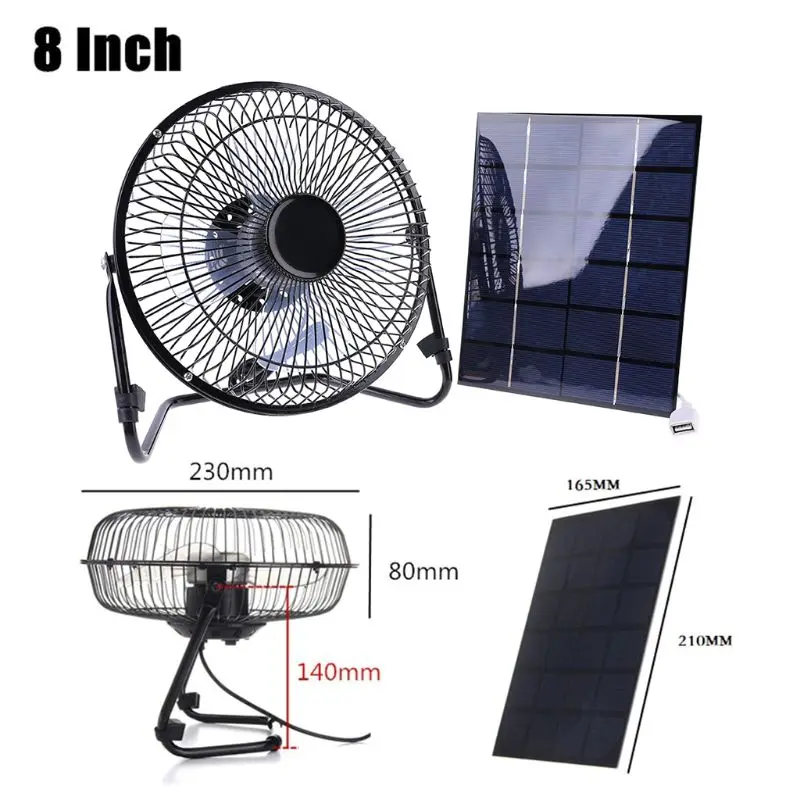 Solar Panel Powered / USB Charging Iron Fan 8" Cooling Air Fans For Outdoor Traveling Fishing Home Office
Solar Panel Powered / USB Charging Iron Fan 8" Cooling Air Fans For Outdoor Traveling Fishing Home Office