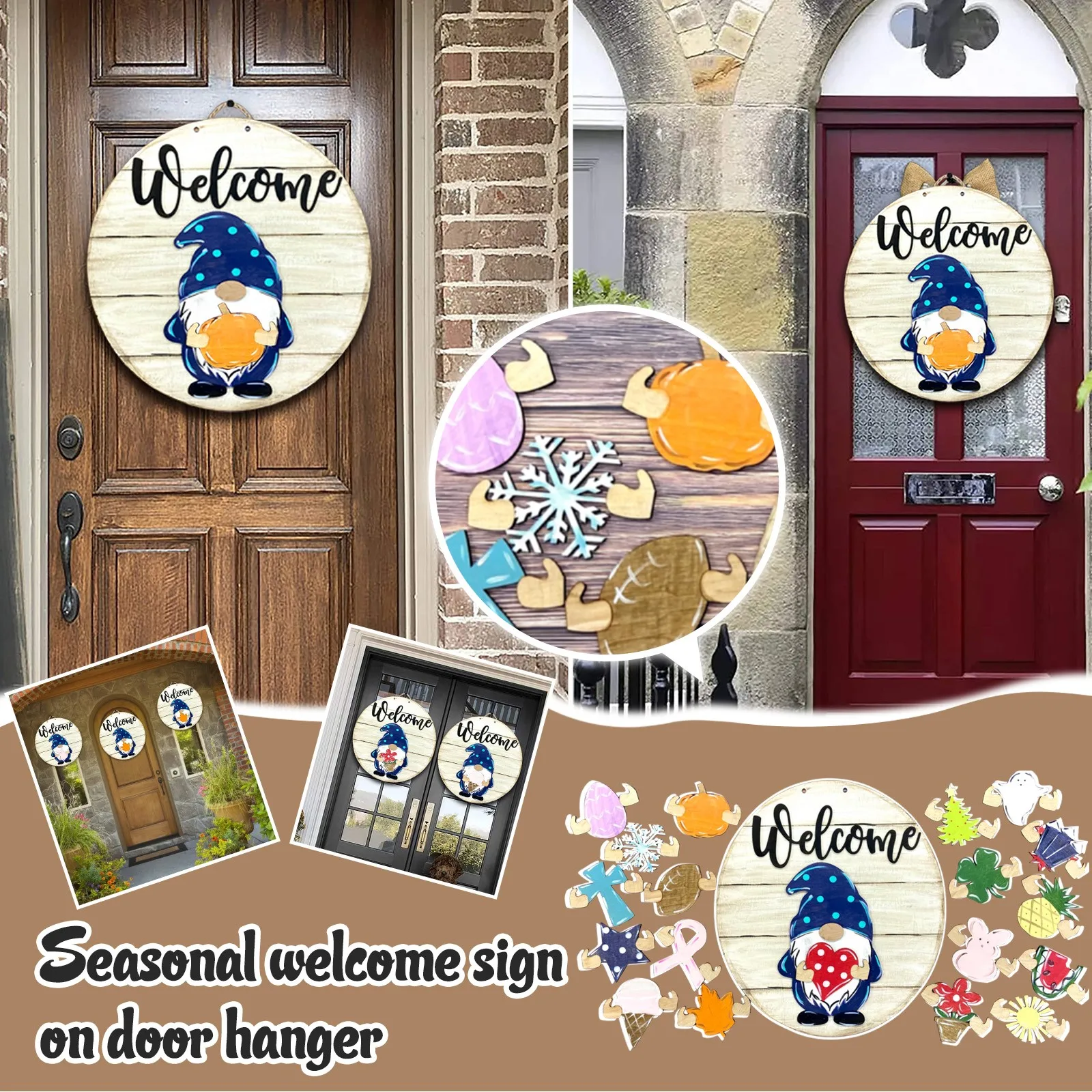 Interchangeable Seasonal Welcome Sign Front Door Decor, Rustic Round Wreath With Buffalo Plaid Bow, Wall Hanging Outdoor Front
Interchangeable Seasonal Welcome Sign Front Door Decor, Rustic Round Wreath With Buffalo Plaid Bow, Wall Hanging Outdoor Front