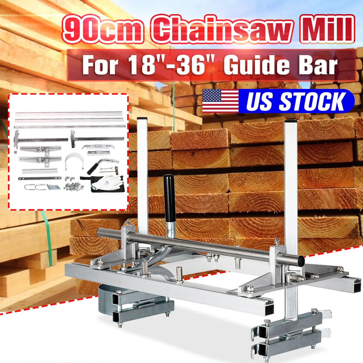 Portable Chain Saw Chainsaw Mill 36 Inch Planking Milling Bar Size 18 Inch to 36 Inch Planking Lumber Cutting Tool Kit US STOCK
Portable Chain Saw Chainsaw Mill 36 Inch Planking Milling Bar Size 18 Inch to 36 Inch Planking Lumber Cutting Tool Kit US STOCK