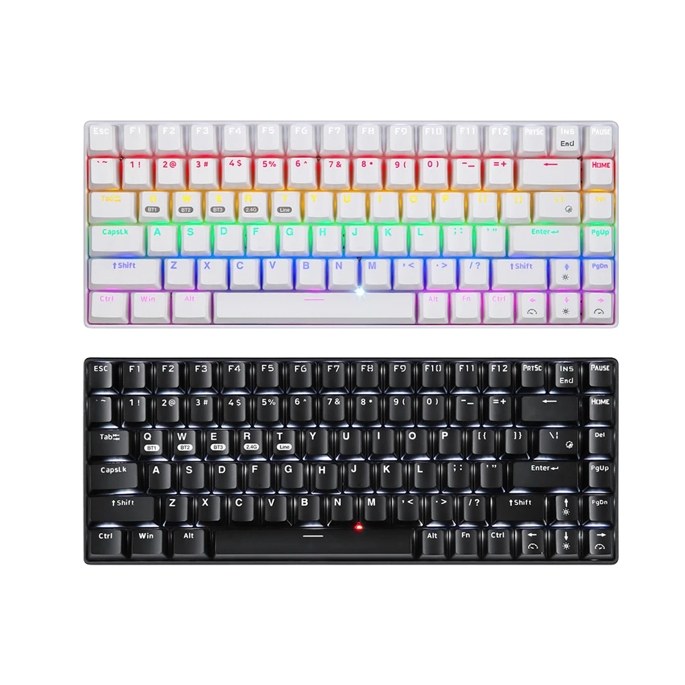 84 Keys Colorful backlight USB Wireless Keyboard Bluetooth-compatible Backlit Mechanical 2.4GHz Gaming Keyboard for Computer
84 Keys Colorful backlight USB Wireless Keyboard Bluetooth-compatible Backlit Mechanical 2.4GHz Gaming Keyboard for Computer