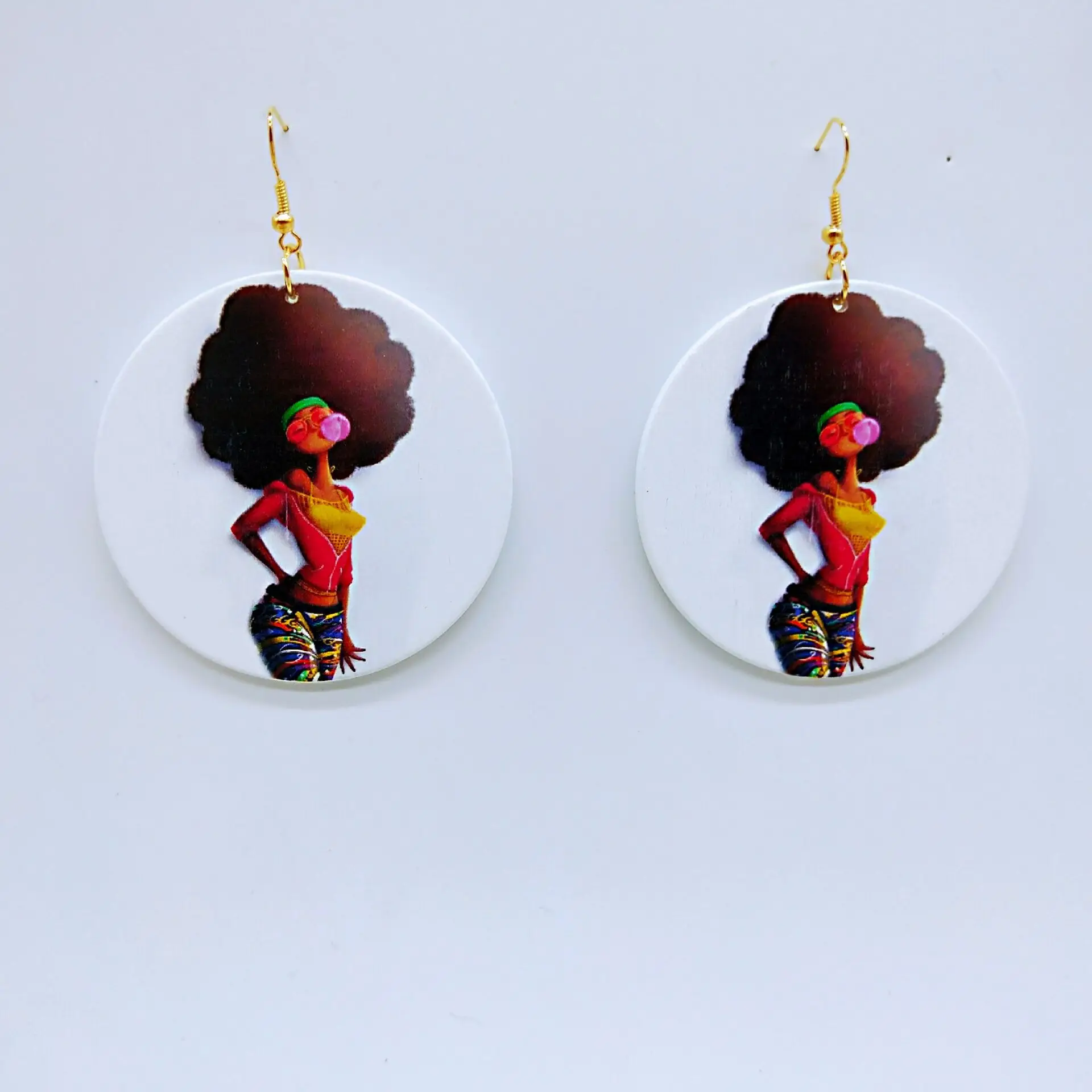 African Retro Wooden Earrings Black Women Earring Girl Art Printing Colorful Pattern Tide Exaggerated Earrings National Style
African Retro Wooden Earrings Black Women Earring Girl Art Printing Colorful Pattern Tide Exaggerated Earrings National Style