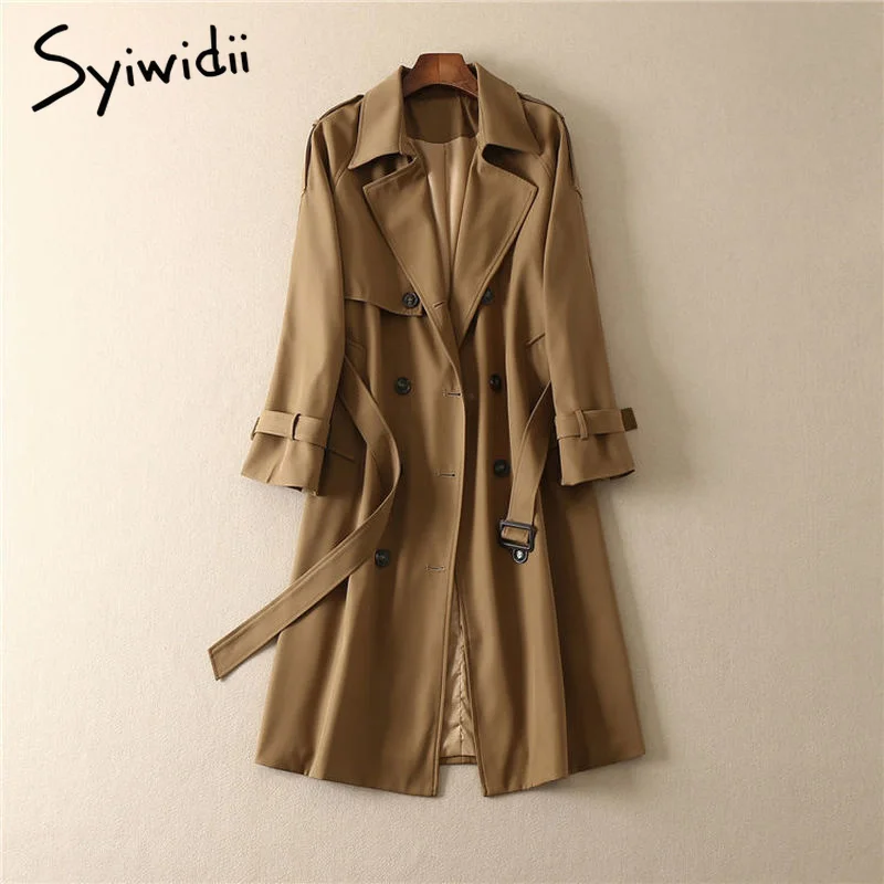 Syiwidii Long Trench Coat for Women Jacket 2022 Spring Fashion Korean Vintage Streetwear Turn-down Collar A-Line Windbreaker
Syiwidii Long Trench Coat for Women Jacket 2022 Spring Fashion Korean Vintage Streetwear Turn-down Collar A-Line Windbreaker