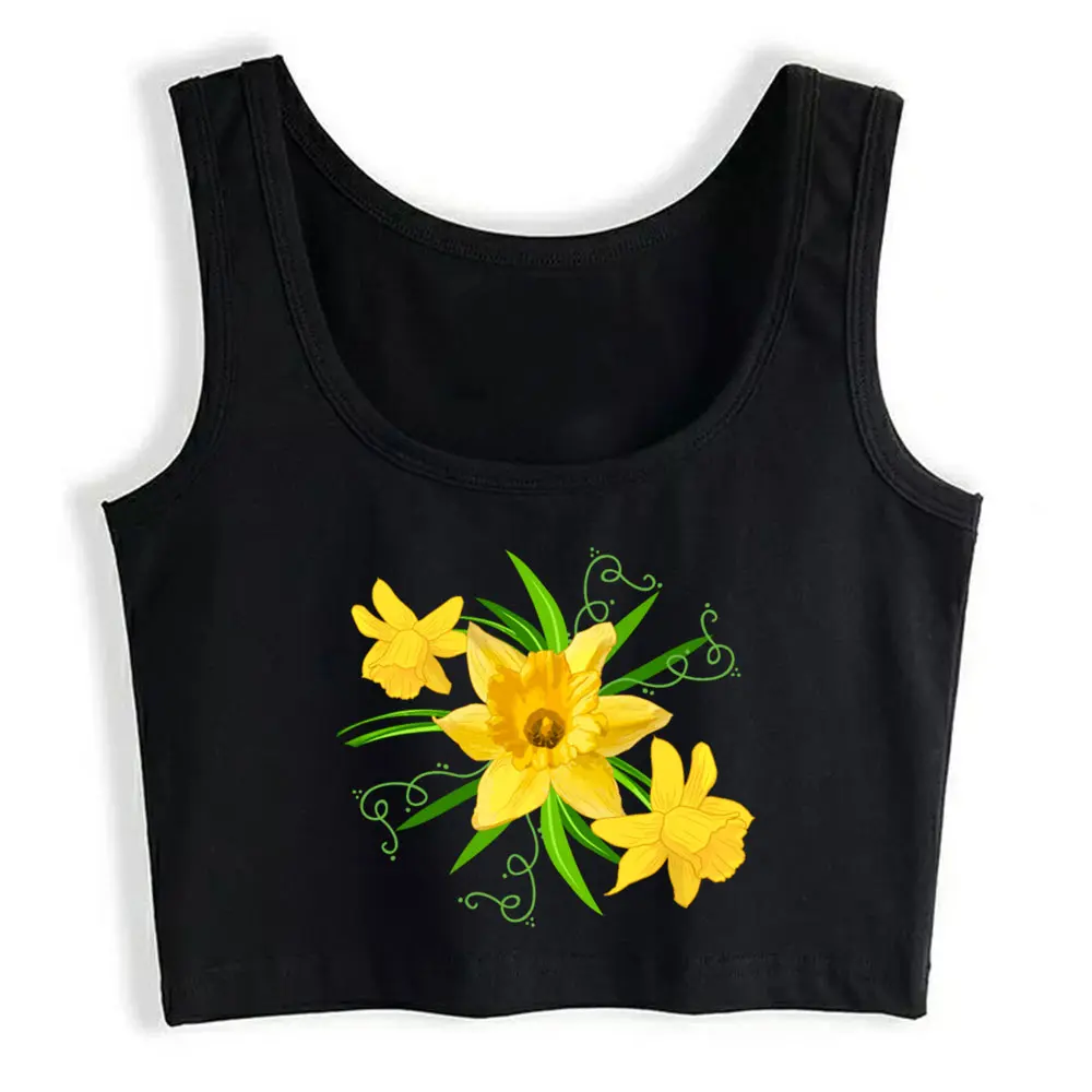 Crop Top Sport Yellow Daffodils Floral Spring Easter Flowers Fashion White Cotton Tops Women
Crop Top Sport Yellow Daffodils Floral Spring Easter Flowers Fashion White Cotton Tops Women