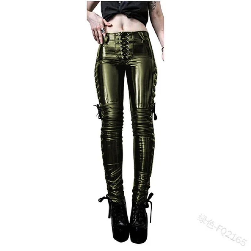 Medieval Gothic Women Retro PU Leather Pants Steampunk Rivet Zipper Lace Up Pencil Pants Skinny Streetwear Autumn Casual Trouse
Medieval Gothic Women Retro PU Leather Pants Steampunk Rivet Zipper Lace Up Pencil Pants Skinny Streetwear Autumn Casual Trouse
