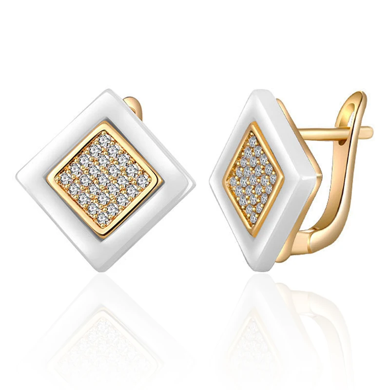 Trendy Square White Black Ceramic Stud Earrings Gold Silver Color Zirconia Small Earrings for Women Romantic Jewelry Girls Gifts
Trendy Square White Black Ceramic Stud Earrings Gold Silver Color Zirconia Small Earrings for Women Romantic Jewelry Girls Gifts