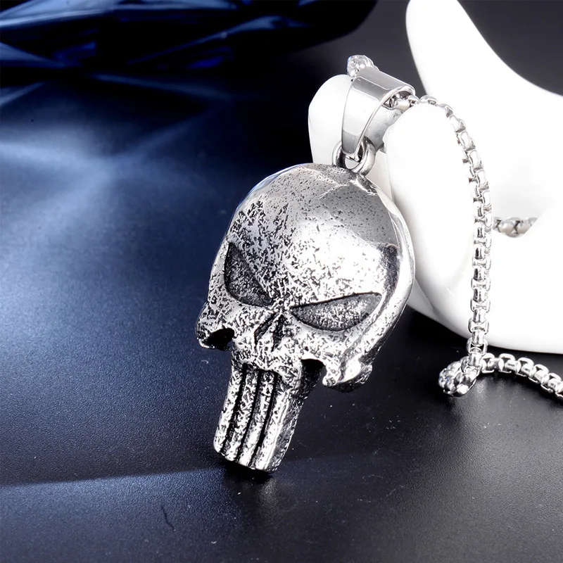 Личность Каратель ожерелье с кулоном череп для мужчин в стиле панк хип хоп из