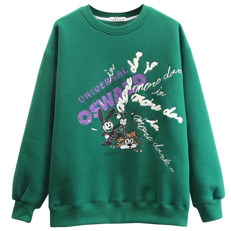 Thick Velvet Winter Women Warm Clothes All-match Loose O Neck Pullovers Students Hoodies Cartoon Printing Female Sweatshirts Top
Thick Velvet Winter Women Warm Clothes All-match Loose O Neck Pullovers Students Hoodies Cartoon Printing Female Sweatshirts Top