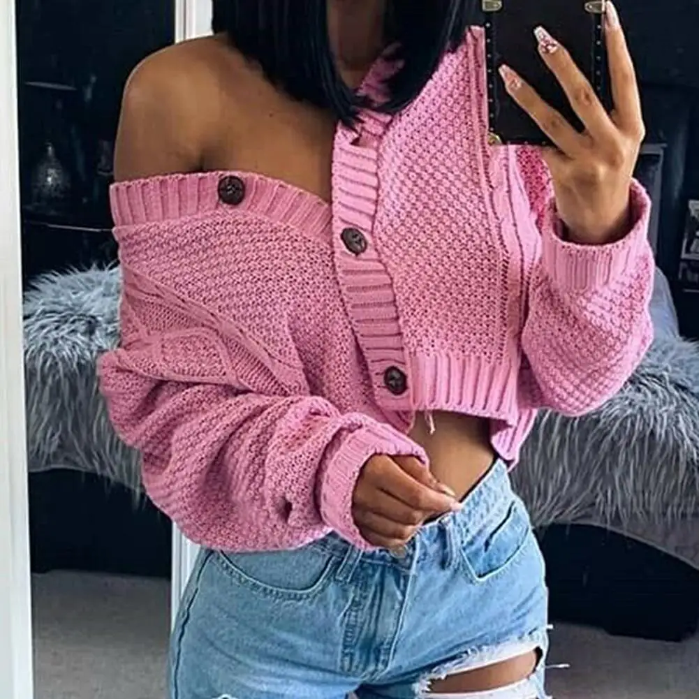 Female Casual Long Sleeve Button Cardigan Knitted Sweaters Coat Femme Winter Warm Clothes cardigan crop top
Female Casual Long Sleeve Button Cardigan Knitted Sweaters Coat Femme Winter Warm Clothes cardigan crop top