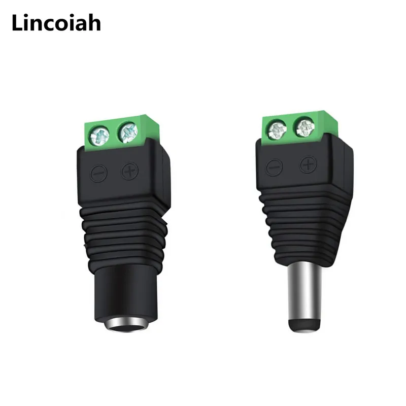 

1pcs 5.5mm x 2.1mm Female Male DC Power Plug Adapter for 5050 3528 5060 Single Color LED Strip and CCTV Cameras