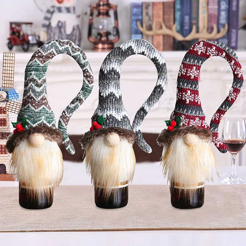 1 pcs knitting Christmas Decoration Faceless Santa Doll Bottle Cover Wine Decorative
1 pcs knitting Christmas Decoration Faceless Santa Doll Bottle Cover Wine Decorative