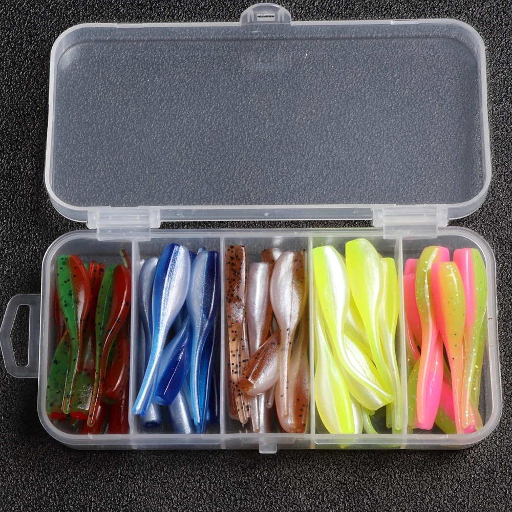 TEUKIM 50pcs Eazy Shiner Soft Bait Set 5cm Artificial Double Color Wobblers Carp Fishing Swimbait Jigging Lure Trout
TEUKIM 50pcs Eazy Shiner Soft Bait Set 5cm Artificial Double Color Wobblers Carp Fishing Swimbait Jigging Lure Trout
