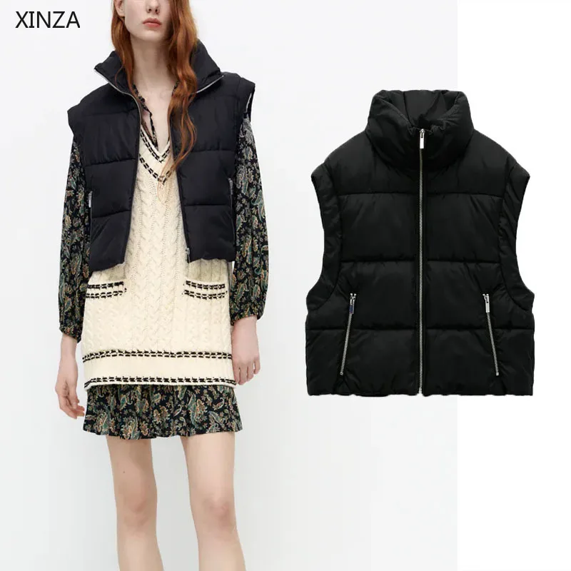 Женский Зимний короткий хлопковый жилет Za, черная винтажная теплая верхняя одежда без рукавов, шикарный женский ветрозащитный жилет на мол...
Женский Зимний короткий хлопковый жилет Za, черная винтажная теплая верхняя одежда без рукавов, шикарный женский ветрозащитный жилет на мол...