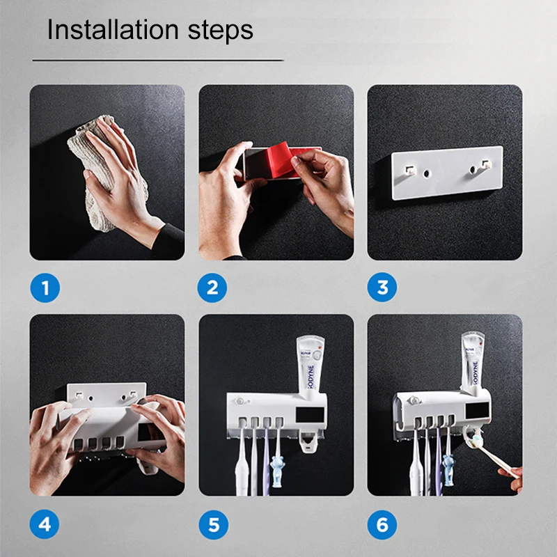 Antibacteria UV Toothbrush Holder Automatic Toothpaste Dispenser Home Cleaner Bathroom Accessories Set WWO66
Antibacteria UV Toothbrush Holder Automatic Toothpaste Dispenser Home Cleaner Bathroom Accessories Set WWO66