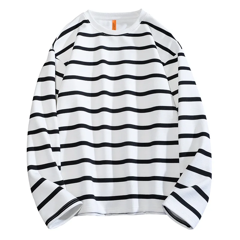 Striped Sweatshirt Men's Spring Autumn 2021 New Round Neck Youth Loose Wild Striped Thin Velvet Long-sleeved Clothes for Men
Striped Sweatshirt Men's Spring Autumn 2021 New Round Neck Youth Loose Wild Striped Thin Velvet Long-sleeved Clothes for Men