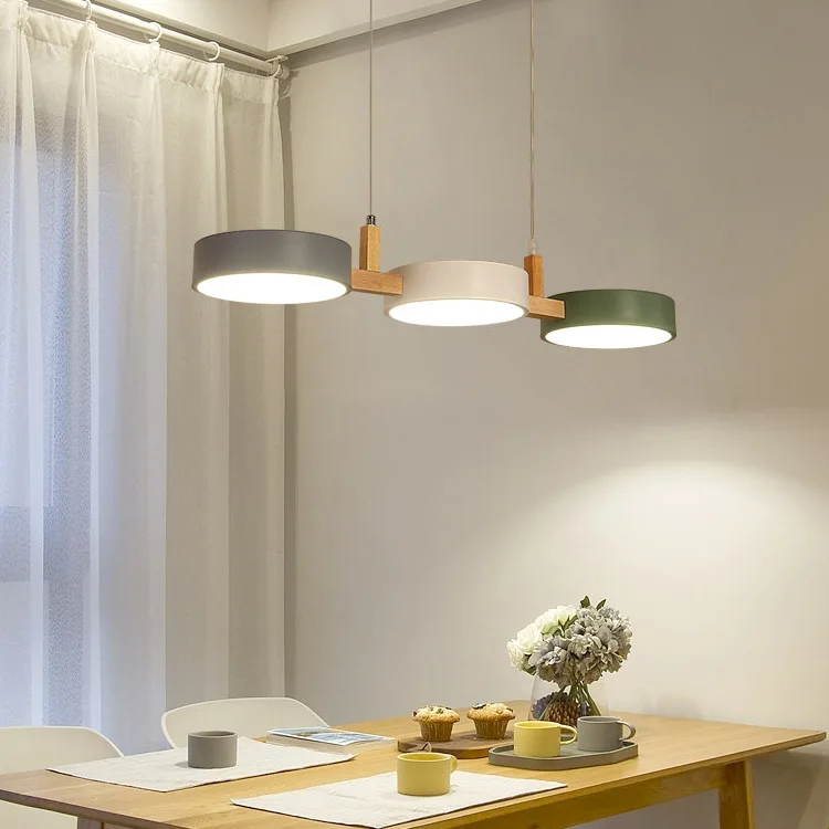 Nordic Three-head Dining Room Lamp Modern Minimalist Macarons Color Bar Bedroom Cafe Chandelier 
Nordic Three-head Dining Room Lamp Modern Minimalist Macarons Color Bar Bedroom Cafe Chandelier