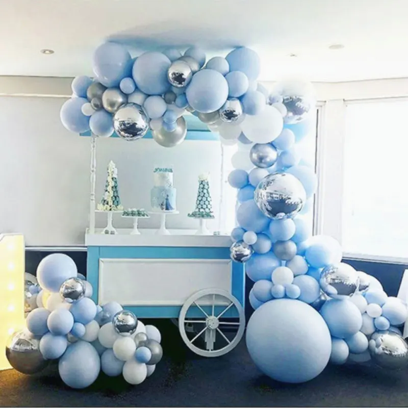 193pcs 4D Round Balloon Garland Arch Mixed Blue White Silver Latex Balloons Strip Chain for Birthday Wedding Decoration
193pcs 4D Round Balloon Garland Arch Mixed Blue White Silver Latex Balloons Strip Chain for Birthday Wedding Decoration