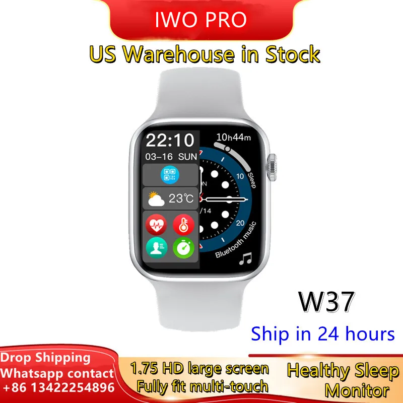 IWO 13 W37 W27 Серия 7 2021 новые умные часы Bluetooth Вызов 1 75 дюйма раздельный экран пароль