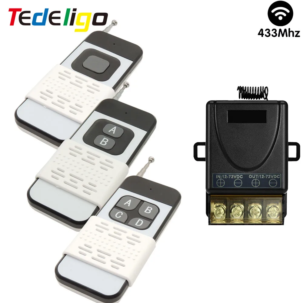 433Mhz High Power Wireless Remote Control Switch DC 12V 24V 72V 30A 1000M For Factory Farm Office Exhaust Fan Pump Ceiling Lamp
433Mhz High Power Wireless Remote Control Switch DC 12V 24V 72V 30A 1000M For Factory Farm Office Exhaust Fan Pump Ceiling Lamp