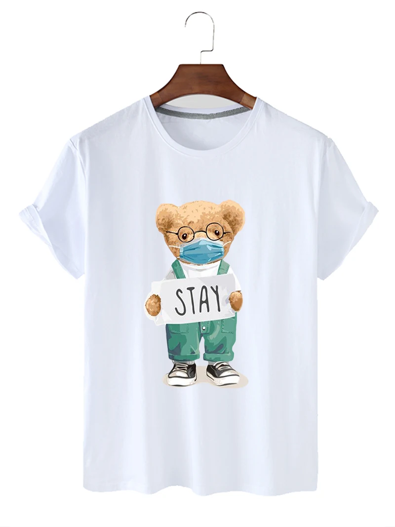 Lady's Tops Summer Creative Bear Pattern Print Women's Tees Oversized Casual Loose Short Sleeve Pure Cotton T-shirt
Lady's Tops Summer Creative Bear Pattern Print Women's Tees Oversized Casual Loose Short Sleeve Pure Cotton T-shirt