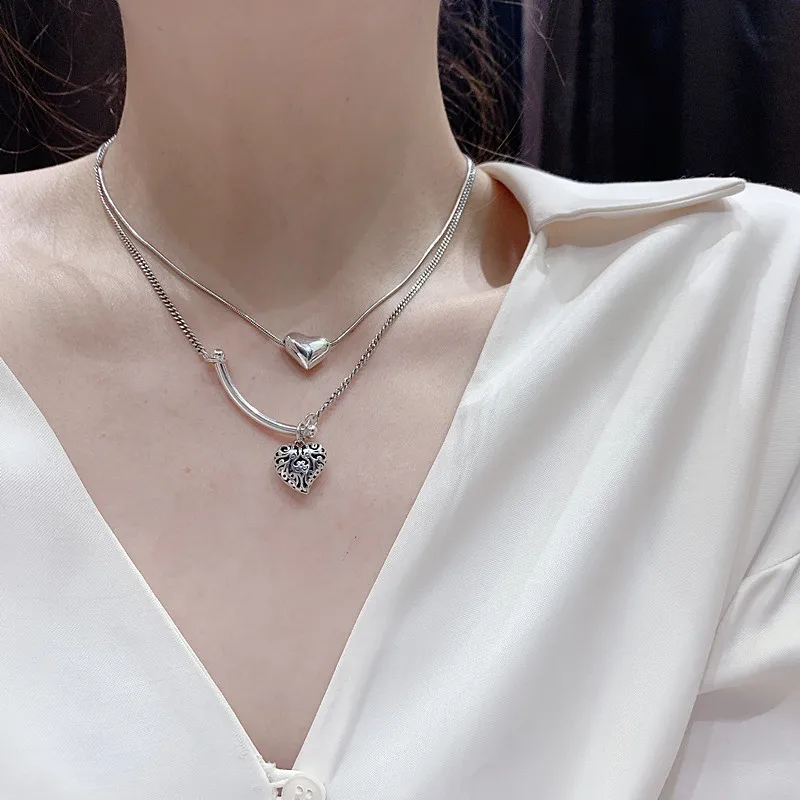 VENTFILLE 925 Sterling Silver Love Heart Pendant Necklace For Women Ins Simple Wild Clavicle Chain Party Jewelry Birthday Gifts
VENTFILLE 925 Sterling Silver Love Heart Pendant Necklace For Women Ins Simple Wild Clavicle Chain Party Jewelry Birthday Gifts