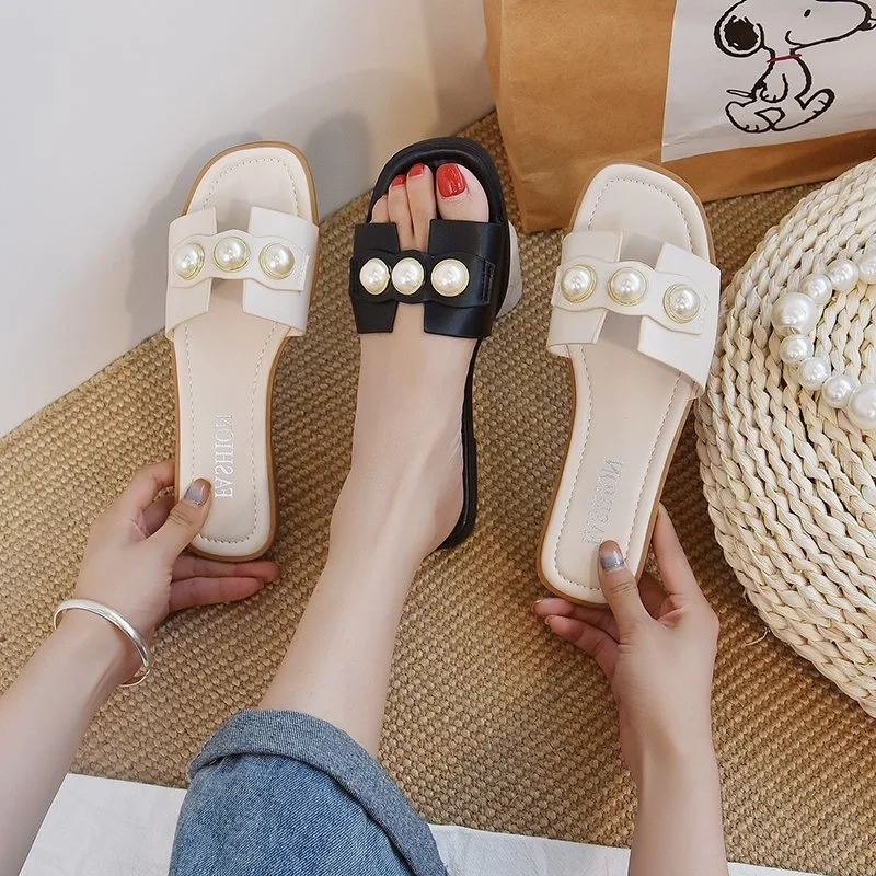 Women Slippers 2021 Summer Fashion Closed Toe Slippers Women Pearl Design Elegance Flat Shoes Women Casual Beach Slipper
Women Slippers 2021 Summer Fashion Closed Toe Slippers Women Pearl Design Elegance Flat Shoes Women Casual Beach Slipper