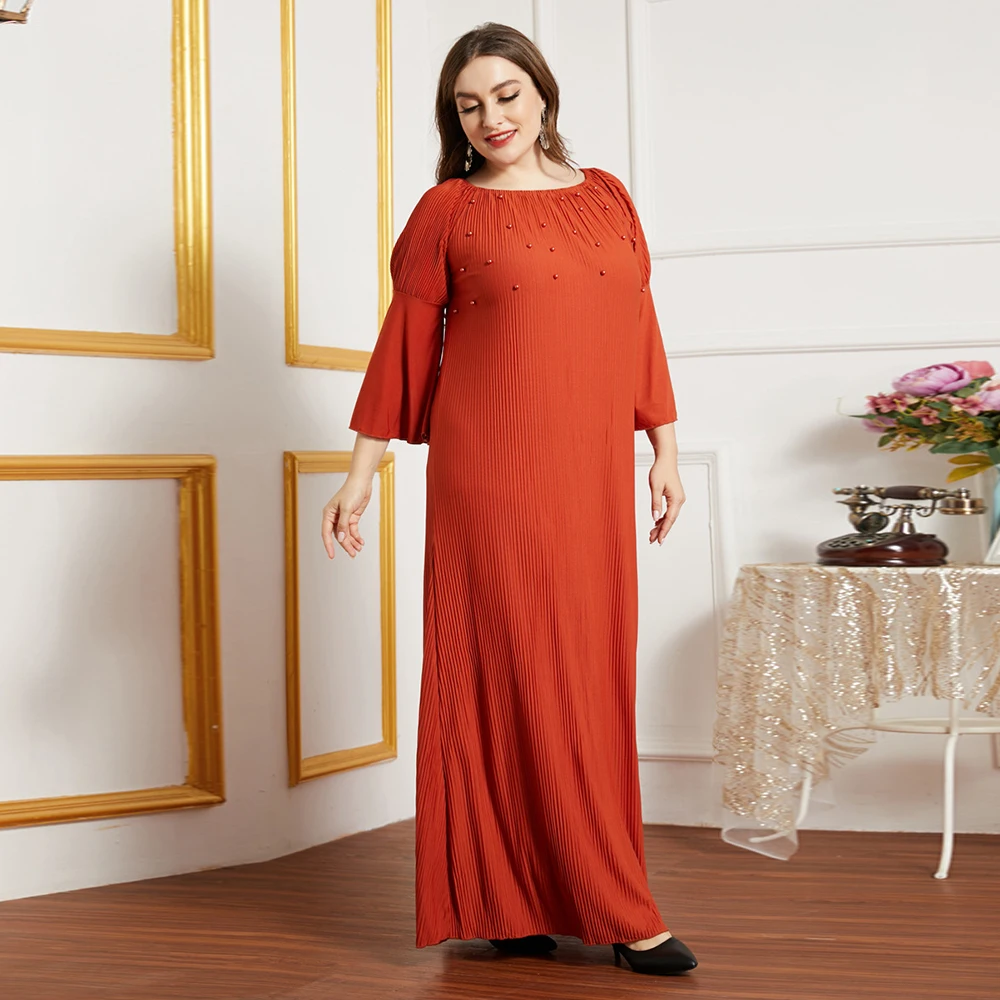 Ramadan Eid Pleated Dress Women Abaya Dubai Turkey Kaftan Muslim Robe Femme Plus Size Vestidos Casual Islamic Clothing 2021
Ramadan Eid Pleated Dress Women Abaya Dubai Turkey Kaftan Muslim Robe Femme Plus Size Vestidos Casual Islamic Clothing 2021