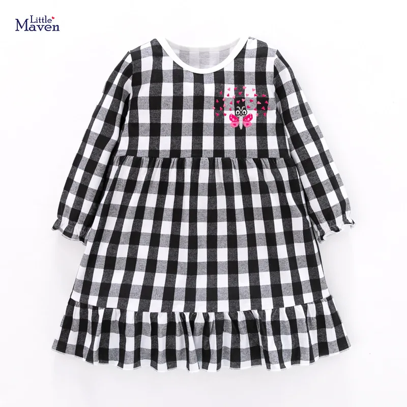 Little Maven New Spring Autumn Kids White Black Plaid Butterfly O-neck Girls 2-6yrs Full-sleeved Cotton Knitted Casual Dresses
Little Maven New Spring Autumn Kids White Black Plaid Butterfly O-neck Girls 2-6yrs Full-sleeved Cotton Knitted Casual Dresses