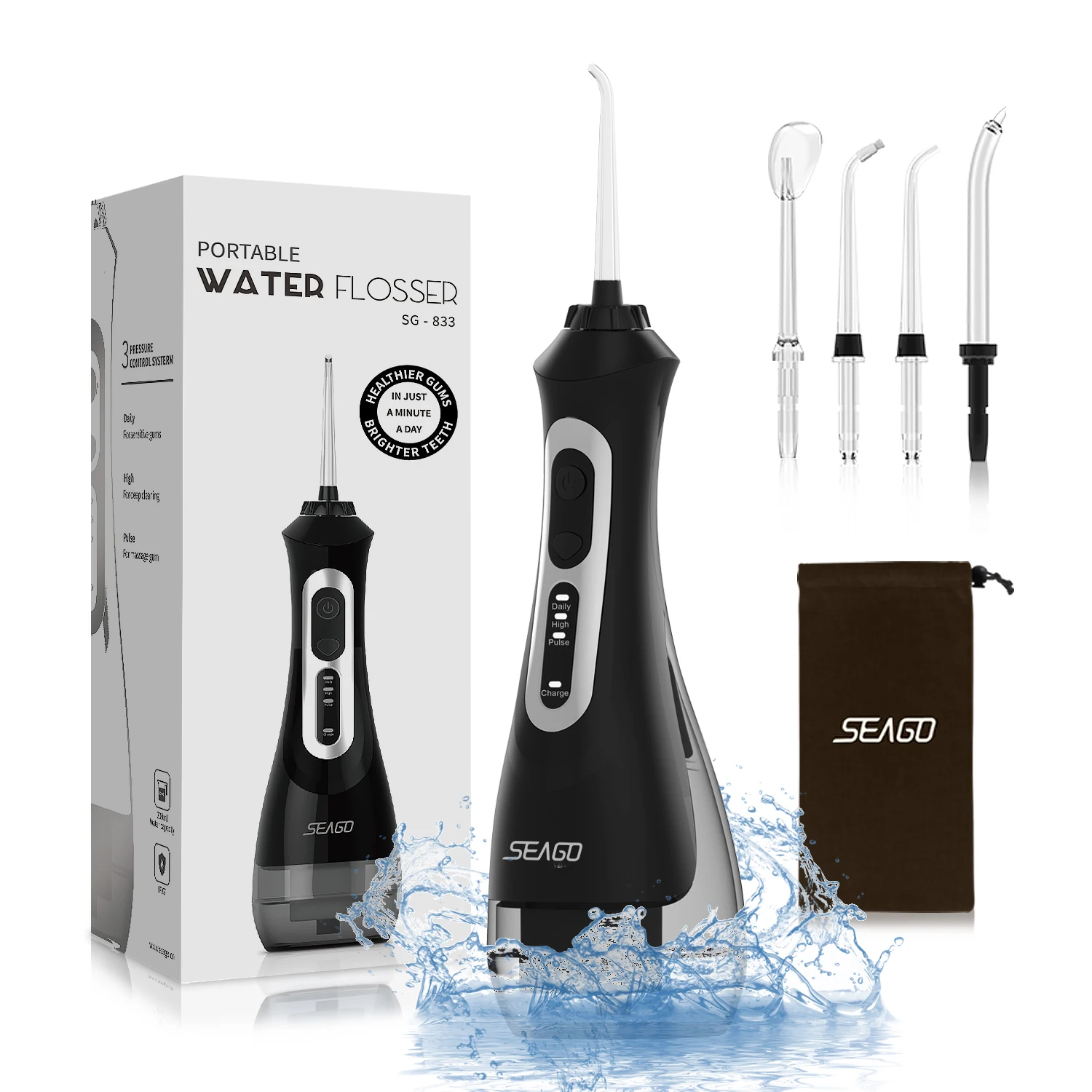 New Oral Dental Irrigator Portable Water Flosser USB Rechargeable 3 Modes IPX7 200ML Water for Cleaning Teeth SG833
New Oral Dental Irrigator Portable Water Flosser USB Rechargeable 3 Modes IPX7 200ML Water for Cleaning Teeth SG833